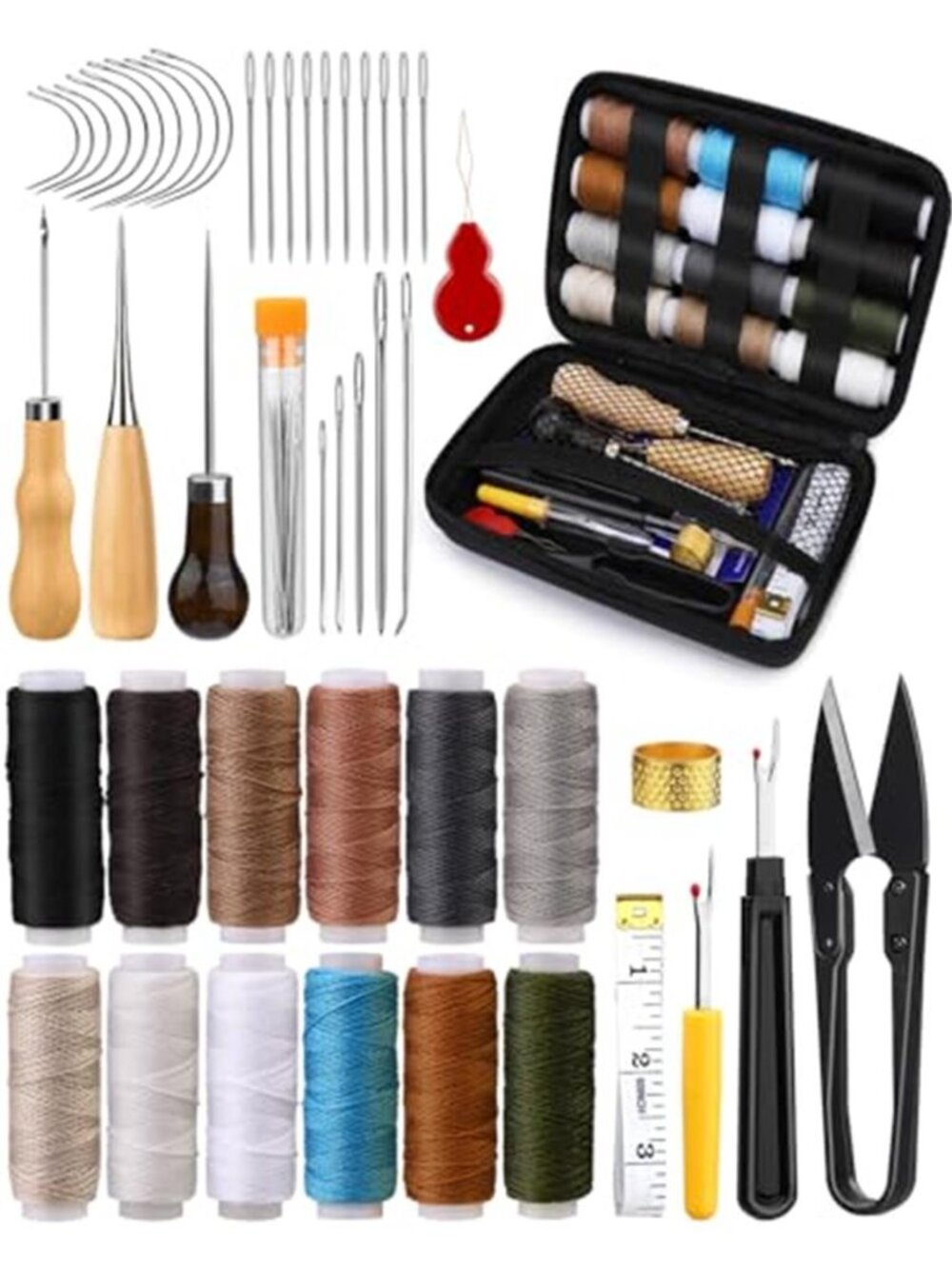 New Heavy Duty Sewing Kit, Needle and Thread Kit with Upholstery Thread
